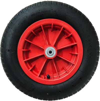 Opblaasbaar Wiel - Luchtband Wiel - Steekwagen Gebruik - Lekvrij Ontwerp - 13 Inch 10mm Boring - Rood