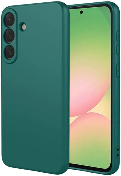 Hoesje geschikt voor Samsung Galaxy A57 - Phonesta Soft Silk Silicone Back Cover - Donkergroen