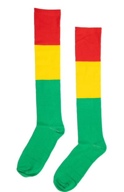 KIMU® Lange Sokken Rood Geel Groen Reggae - 36-40 - Lange Kousen Sportsokken Skisokken Cheerleader Voetbalsokken Kniesokken Hockey Unisex Festival