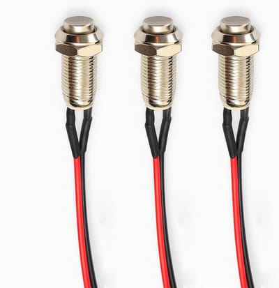 Drukknop Schakelaars - Metaal Micro - Apparaten Bediening - Zelfsluitend Vergrendelend - 8mm Gat - Zilver Goud