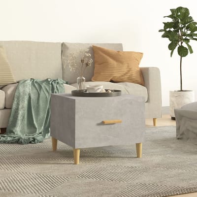 vidaXL - Salontafel - 50x50x40 - cm - bewerkt - hout - betongrijs