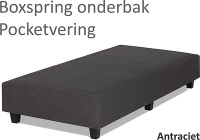 Boxspringonderbak Pocketvering, 80 x 200, Antraciet | Losse boxspring | Boxspring bedbodem | Boxspring onderstel | Pocketboxspring | Boxspring zonder matras