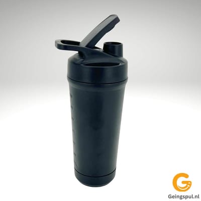 RVS Shakebeker Zwart – 800ml – Hygiënische Losse Bodem – Ideaal voor Shakes & Mealprep
