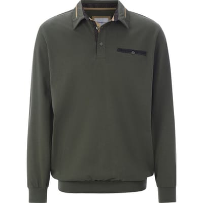 Babista herren Poloshirt Met Lange Mouwen - 44/46 - olijf - Plus Size