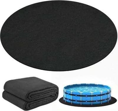 Vloermat voor zwembad 370 cm - zwart - antislip - waterdicht - voor bovengrondse zwembaden - ShopVlot