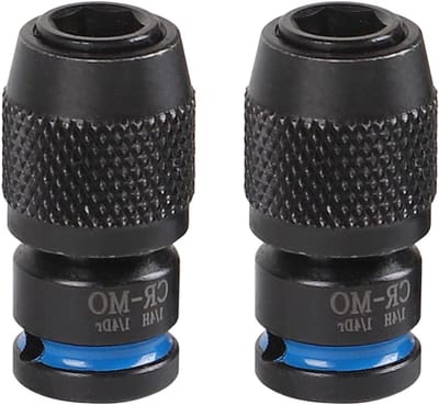 2 Stuks Slagschroevendraaier Bitadapters, 1/4 Inch Gereedschapshouder voor Dopsleutels en Bithouders, CrMo-Staal Kwaliteit