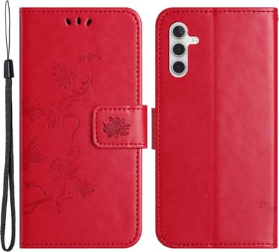 Coverup Hoesje - Geschikt voor Samsung Galaxy A55 Hoesje - Coverup Bloemen & Vlinders Book Case - Roze