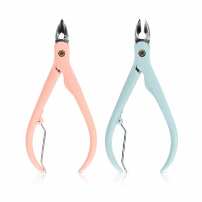 Set van 2 Nagelriem knipper – Nagelknipper - Nagerriemknippers - Roze & Grijs – 10 cm