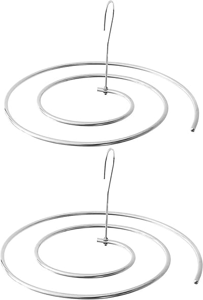 SnelShoppen - Spiral Leaf Hanger Set van 2 - Ruimtebesparende RVS Hangers voor Dekbedden, Tafelkleed, Sofa Covers, Dekens en Sjaals, 304 RVS, Ø 35 cm,