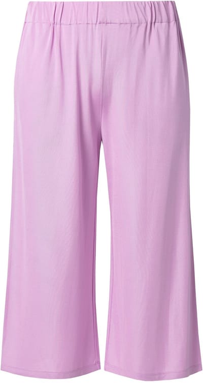Ulla Popken - Dames - Slinky culotte kuitlengte wijde pijpen - Lichtpaars - Maat 58+