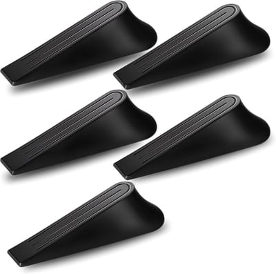 Deurstoppers Set - Deurwiggen - Deur Open Houden - Antislip Rubber - 5 Stuks - Zwart