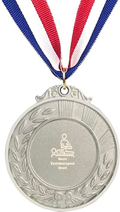 Akyol - beste fysiotherapeut medaille zilverkleuring - Beste fysiotherapeut - cadeau fysiotherapeut - leuk cadeau voor je fysiotherapeut om te geven - verjaardag fysiotherapeut