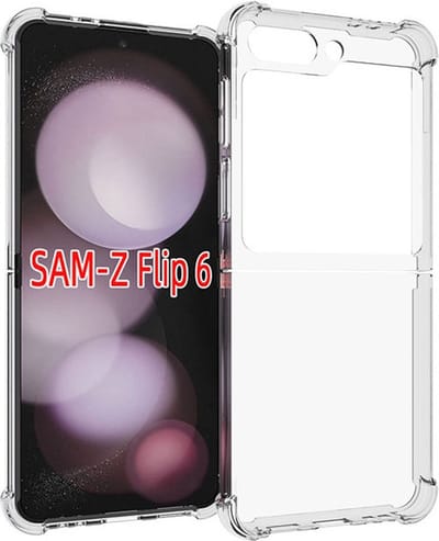 MobyDefend Hoesje - Geschikt voor Samsung Galaxy Z Flip 6 - Transparante Shockproof TPU Backcover - Verstevigde Hoeken - Volledig Doorzichtig