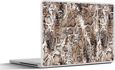 Laptop sticker - 11.6 inch - Dierenprint - Slang - Schubben - Bruin - 30x21cm - Laptopstickers - Laptop skin - Cover
