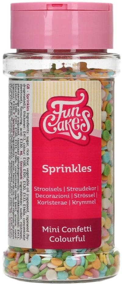 FunCakes Suikerdecoraties - Mini Confetti Colourful - 60g - Eetbare Taartdecoratie