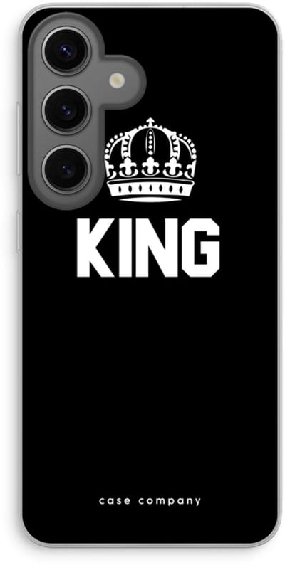 Case Company® - Hoesje geschikt voor Samsung Galaxy S24 hoesje - King zwart - Soft Cover Telefoonhoesje - Bescherming aan alle Kanten en Schermrand