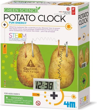4M Wetenschap En Spel - Maak Je Eigen Aardappelklok - Bouwpakket - KidzLabs - Green Science - 5 Jaar