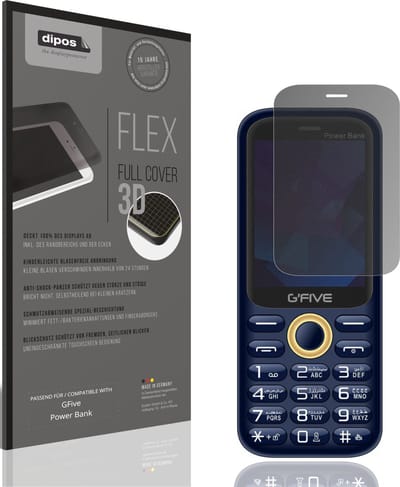 dipos FLEX – Matte Privacy Screenprotector geschikt voor GFive Power Bank | Volledige Schermbescherming | Case-Friendly