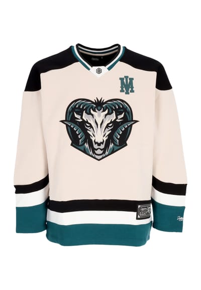 Type hockey man Goat Hockey Crewneck Beige