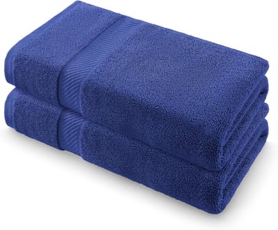 Omgoods - Set van 2 Handdoeken van 100% Katoen, 50x100 cm, Navy Blauw