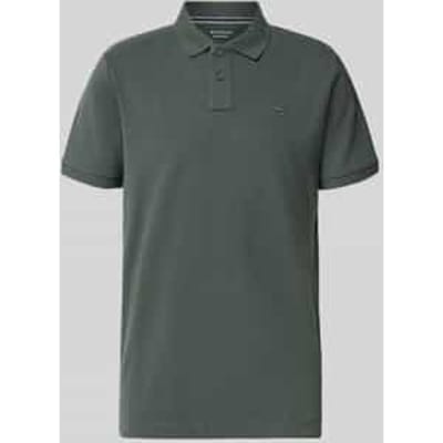 Tom Tailor - Piqué-poloshirt met geborduurd logo - Maat XL - Darkest Olive