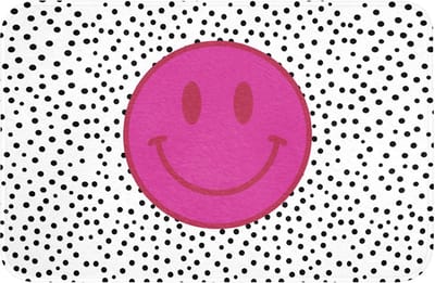 WC mat 60x40 cm - Antislip - Smiley - Roze - Stippen - Toiletmat - Vloermat - Douchemat - Toilet tapijt - Toiletmatten
