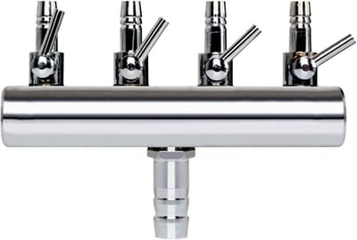 Stainless Steel Aquarium Luchtverdeler met Ventiel voor Zuurstofvoorziening en Luchtpomp, Geschikt voor 4/8mm Slangen en Aquacultuur