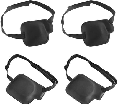 Solidchoice- Oogmasker 4 Stuks - Ademend/Spons - Ergonomisch Ontwerp - Oogbescherming - Postoperatief Herstel - Zwart - Oogbedekking