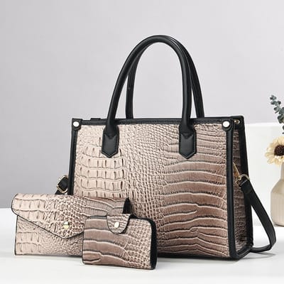 Nieuw Ontwerp Hoge Waarde Krokodillenpatroon Moeder Tas Drie Delen Set Trendy en Modieuze Handtas Grote Capaciteit Veelzijdige Crossbody .