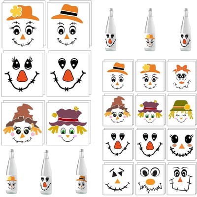 Dailygoods- Vogelverschrikkersjablonen 2 Stuks - Herfststickers - Doe-het-zelf - Knutselen - Ramen/Muren - Halloween/Thanksgiving - Decoratiestickers