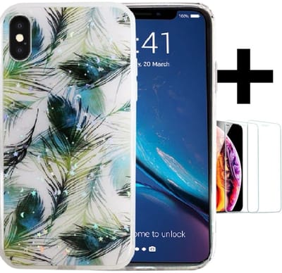 Hoesje Geschikt voor Apple iPhone XS Max silicone/TPU back cover print/iphone xs max print achterkant + gratis screenprotector (3)