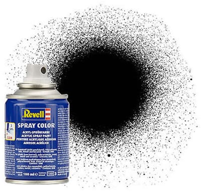 Revell Hobbyverf Acrylverf - #302 Black - Satin - Acryl Spray - Verf spuitbus - 100 ml