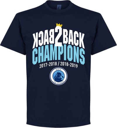 City Back to Back Champions T-Shirt - Navy - XXL