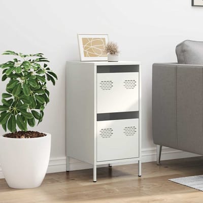 vidaXL - Dressoir - 35x39x73,5 - cm - koudgewalst - staal - wit
