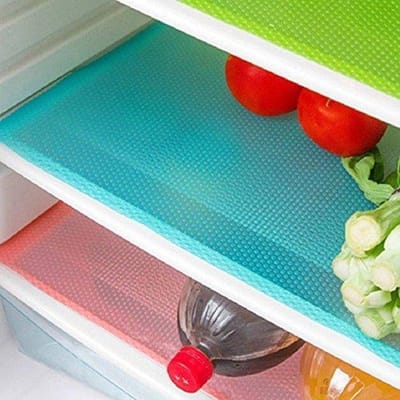 CHPN - Koelkastmatje - Anti-slip mat - Matjes - Mat - Waterbestendig - Koelkast Matjes - 4 Stuks - Groen - Antibacteriël - Keukenmatjes - Onderleggers