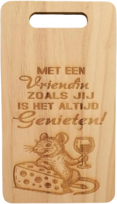 Snijplank - serveer - tapas plank - Tekst met een Vriendin zoals jij