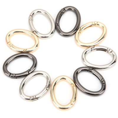 9 stuks veerringgesp 0?Ovale open tasketting met hardware, DIY-accessoires, 3 kleuren M S beige