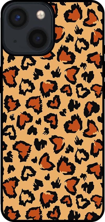 Smartphonica Telefoonhoesje voor iPhone 13 Mini met tijgerprint - backcover met panterprint - Bruin geschikt voor iPhone 13 Mini