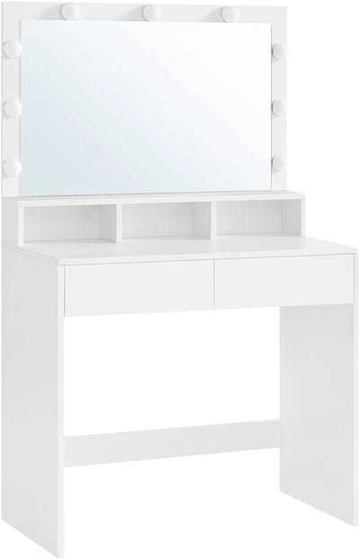 D&A Make up tafel - Kaptafel - Kaptafel met spiegel en verluchting - Make up tafel met spiegel - Kaptafel met spiegel - Wit