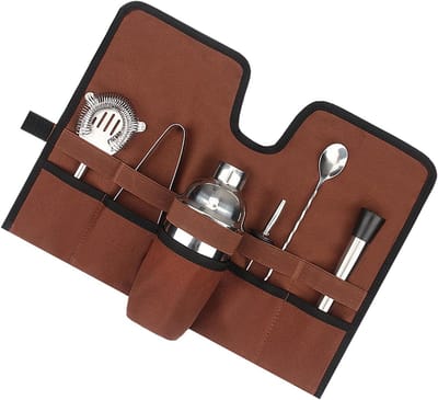 Professionele Mixology Bartender Kit voor Camping, Picknick en Buitenactiviteiten - Draagbare Cocktailset met Accessoires en Tas