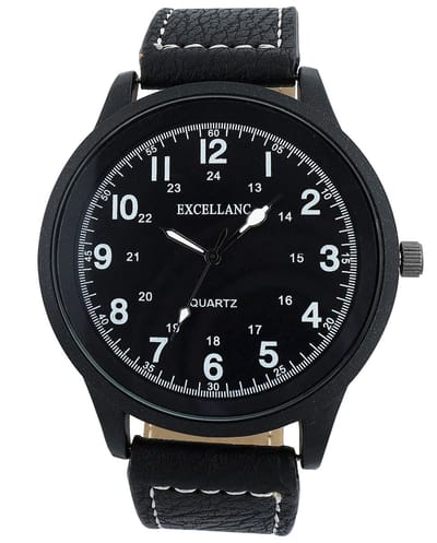 EXCELLANC Herenhorloge imitatieleer Mineralglas