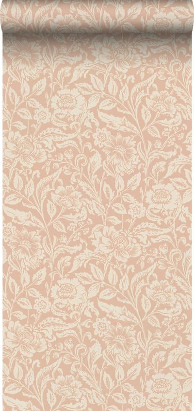 ESTAhome behang vintage bloemen terracotta roze - 53 cm x 10.05 m - 139427