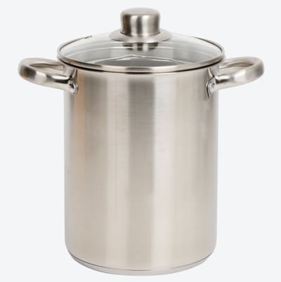Asperge en pastapan RVS - 4L met inzetmand en glazen deksel 17cm rond