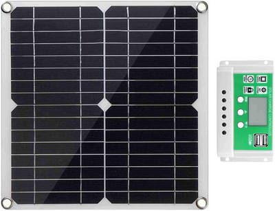 Zonnepaneel Kit - Zonneoplader Batterij - Energie Opwekken - Hoge Efficiëntie - 20W - Zwart