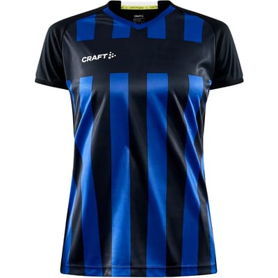 Craft Progress 2.0 Stripe Shirt Korte Mouw Dames - Zwart / Royal | Maat: XS