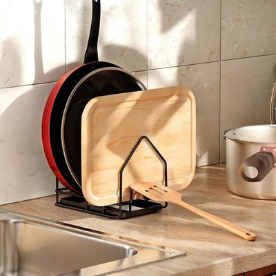 Grote Keuken Organizer met Afvoerschotel, 4 Compartimenten voor Deksel, Lepelhouder en Opbergruimte