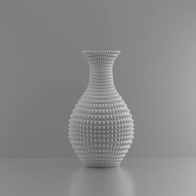3d-gezellig Avontuur - Vaas - Grijs - Maat 25 cm - 100% gerecycled PLA (bioplastic)