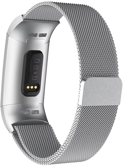 CHPN - Horlogebandje geschikt voor voor Fitbit Charge - Milanese bandje voor Fitbit charge 3/4 - Maat S - Zilver - Chique Fitbit bandje - Milanees - Hip fitbitbandje