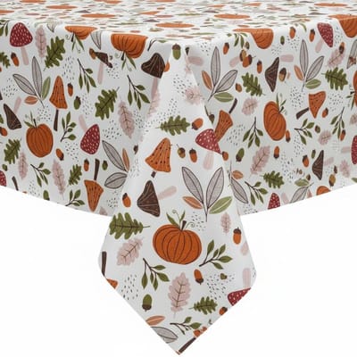 Protecttable - Rond Tafelzeil Herfsttafereel ⌀138cm - Tafelkleed Afwasbaar - Kunststof