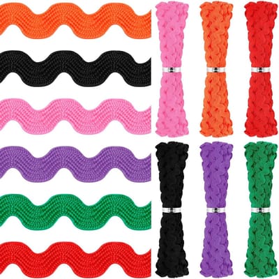 Rick Rack Trim Band Set voor DIY Naaien, Creatieve Knutselprojecten, Kleding en Feestdecoratie - Golven, Buigen en Fringes